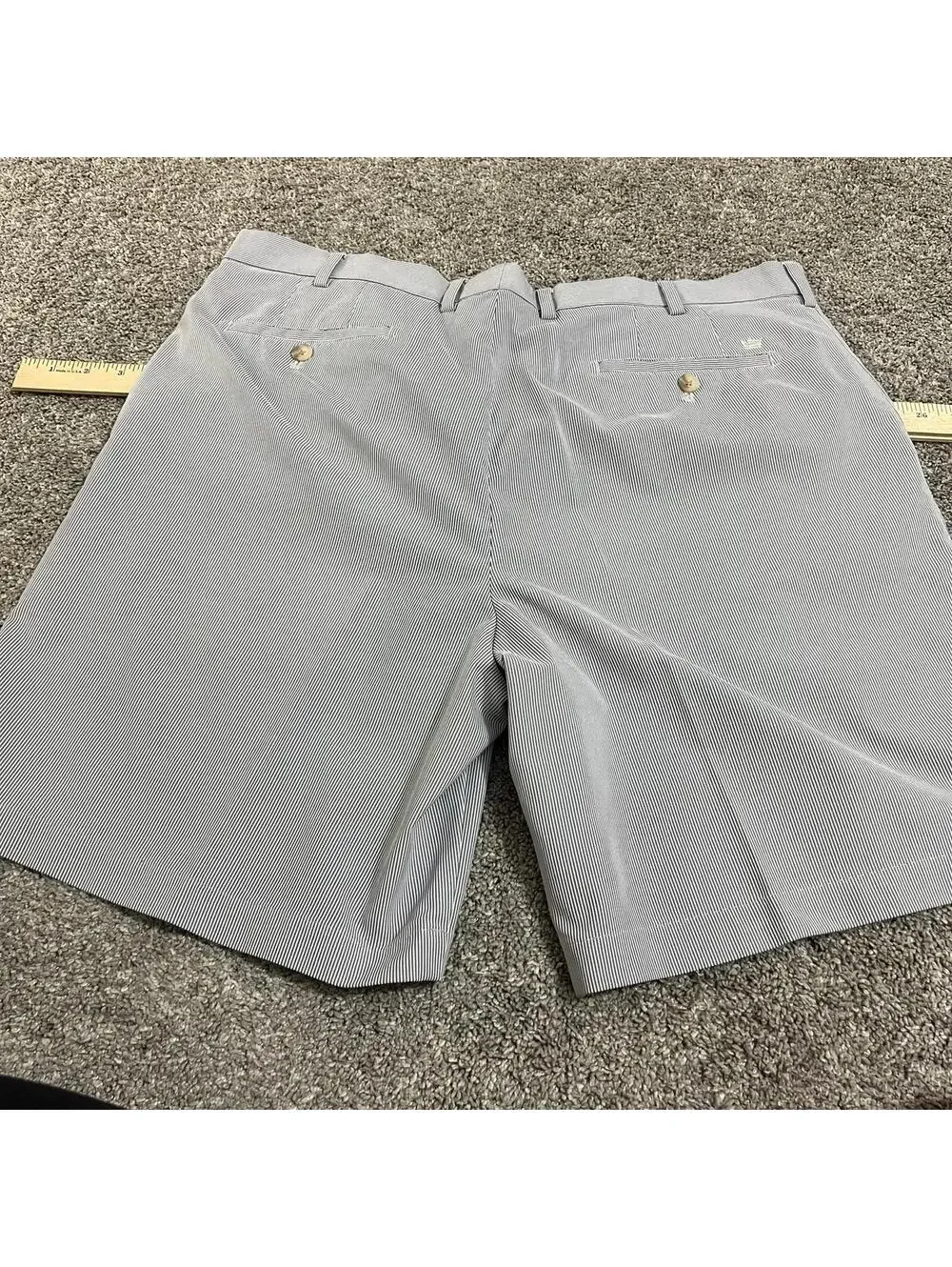 Peter Millar Men's Blue and White Seer Sucker Shorts size 38